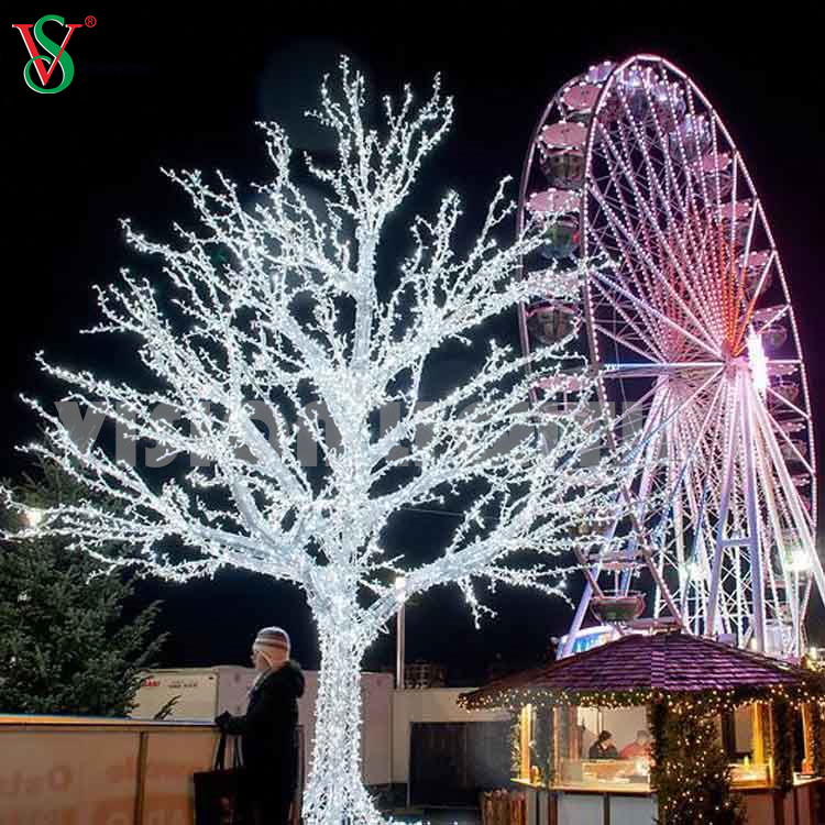 Luce di albero di ramo di natale decorativo a LED 3D per uso commerciale all'aperto