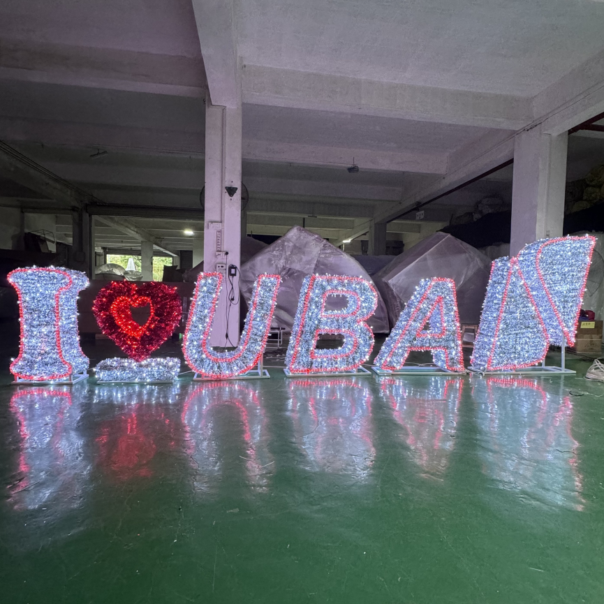 Sign board di nuovo anno Outdoor 3D Sculpture Motivi Luci per la decorazione di Capodanno