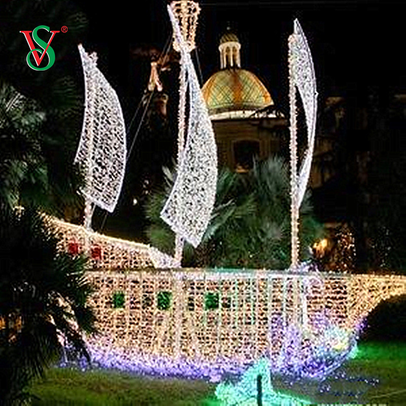 Gigante LED 3D Nave da barca Nave Motivo Luce per la decorazione di vacanze all'aperto