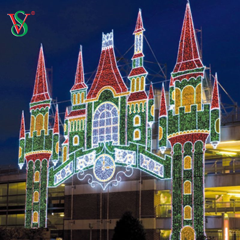 Decorazioni per luci all'aperto con motivi per il giorno di Halloween, grandi luci con motivo per scultura della torre del castello