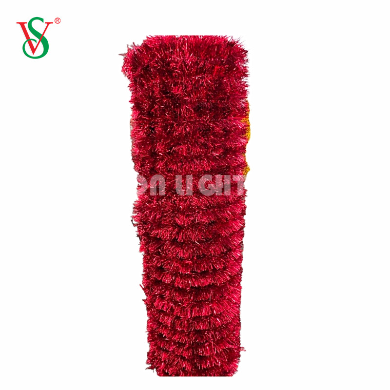 Pet Tinsel Garland Net Carpet Mesh per decorazioni natalizie con motivi 2D e 3D