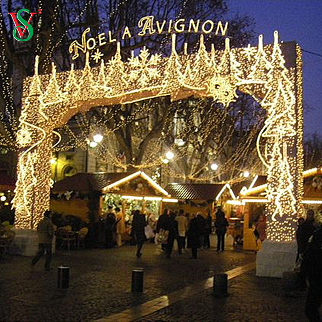 Grandi luci passanti con motivo ad arco 3D per decorazioni natalizie