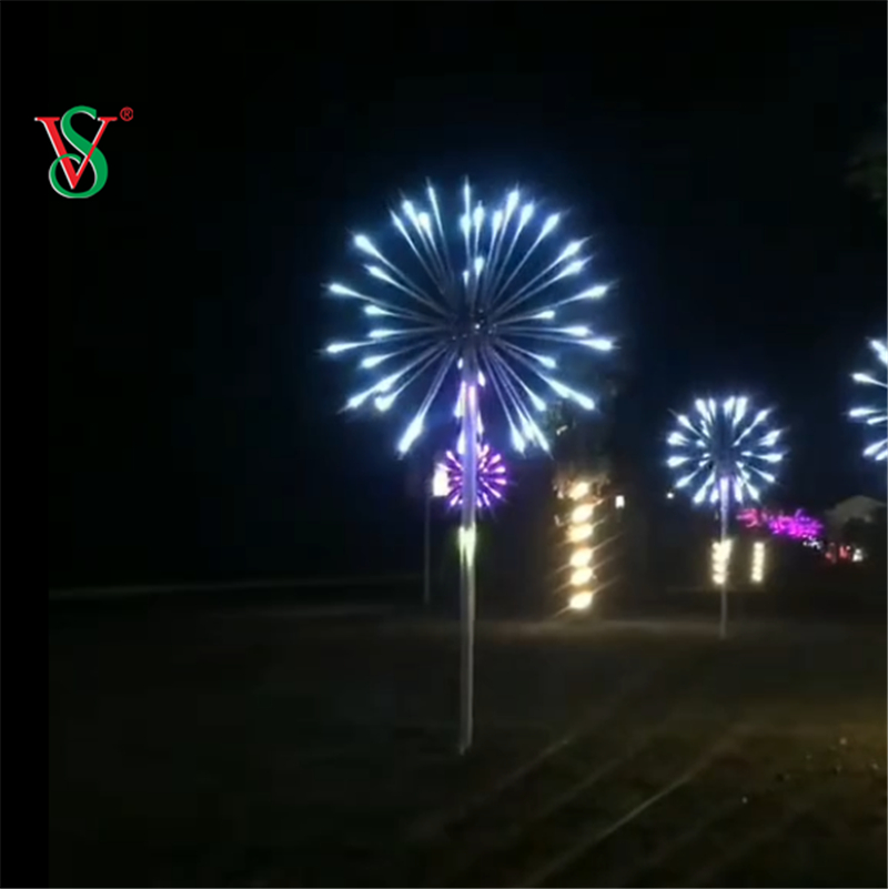 2.5M 3M Led per esterni Decorazione natalizia 12V RGB Fuochi d'artificio Albero Motivo Luce per strada