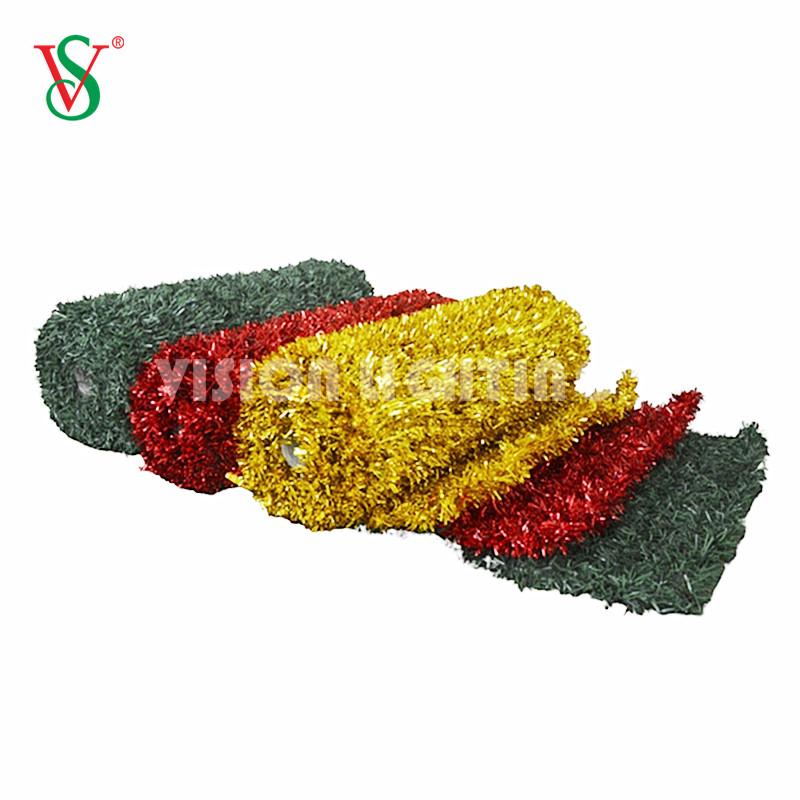Pet Tinsel Garland Net Carpet Mesh per decorazioni natalizie con motivi 2D e 3D
