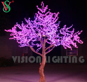 Romantico albero di ciliegio artificiale a led rosa romantico per la decorazione del paesaggio del giardino del parco di strada