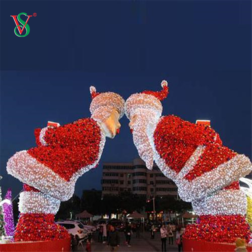 Outdoor 3D Skiing Setting Babbo Natale Motivi Luci per le vacanze di Natale