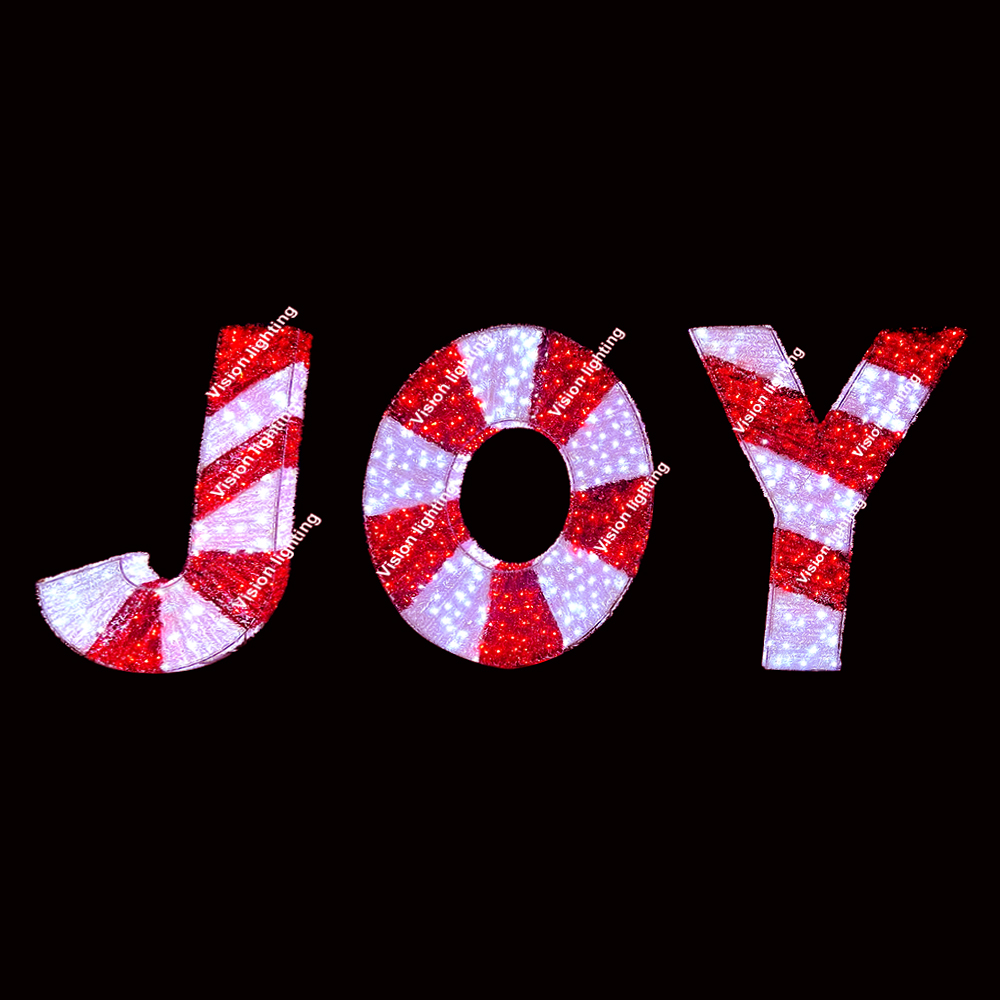 Decorazione per esterni Paesaggio IP65 La scultura 3D di alta qualità ha condotto la luce della lettera del motivo delle vacanze di Natale