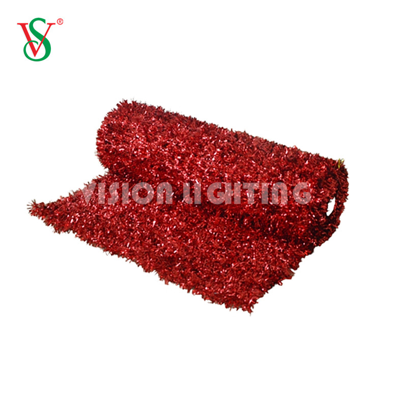 Pet Tinsel Garland Net Carpet Mesh per decorazioni natalizie con motivi 2D e 3D