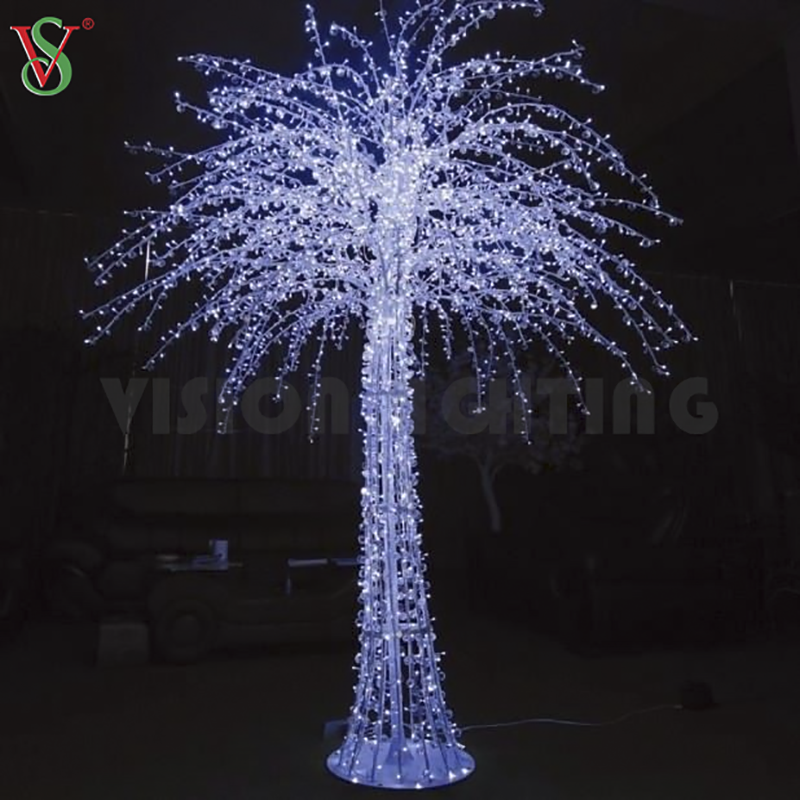 Luci natalizie decorative con ramoscello bianco, motivo 3D, albero con ghirlanda a LED