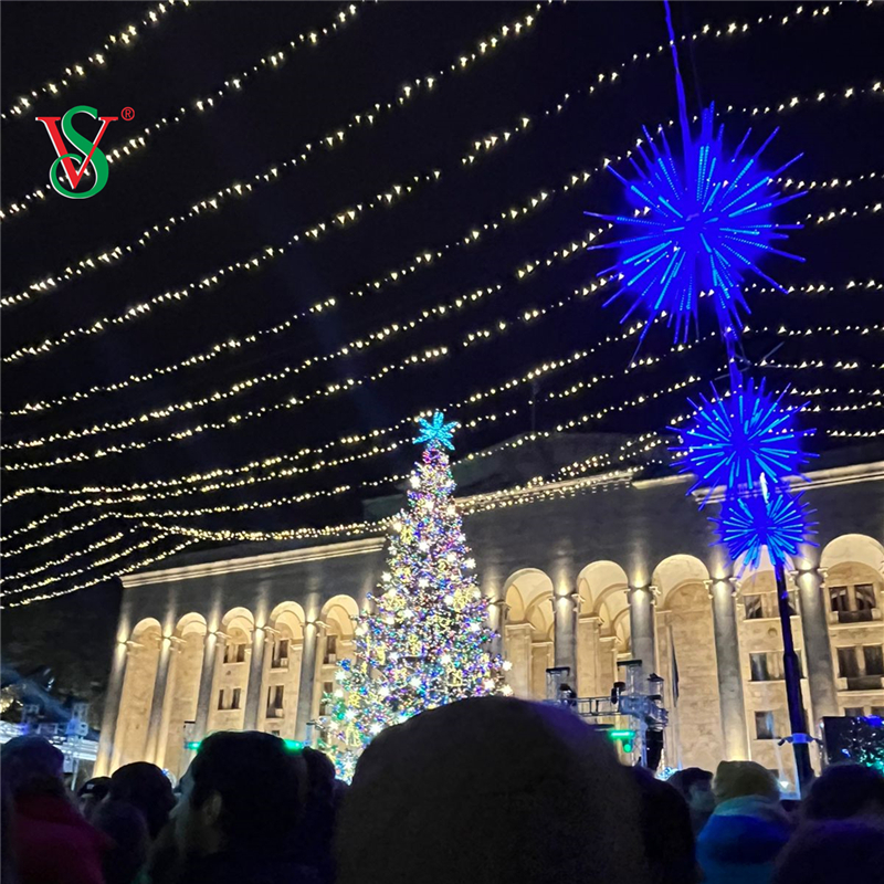 2.5M 3M Led per esterni Decorazione natalizia 12V RGB Fuochi d'artificio Albero Motivo Luce per strada