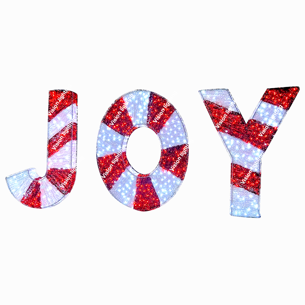 Decorazione per esterni Paesaggio IP65 La scultura 3D di alta qualità ha condotto la luce della lettera del motivo delle vacanze di Natale