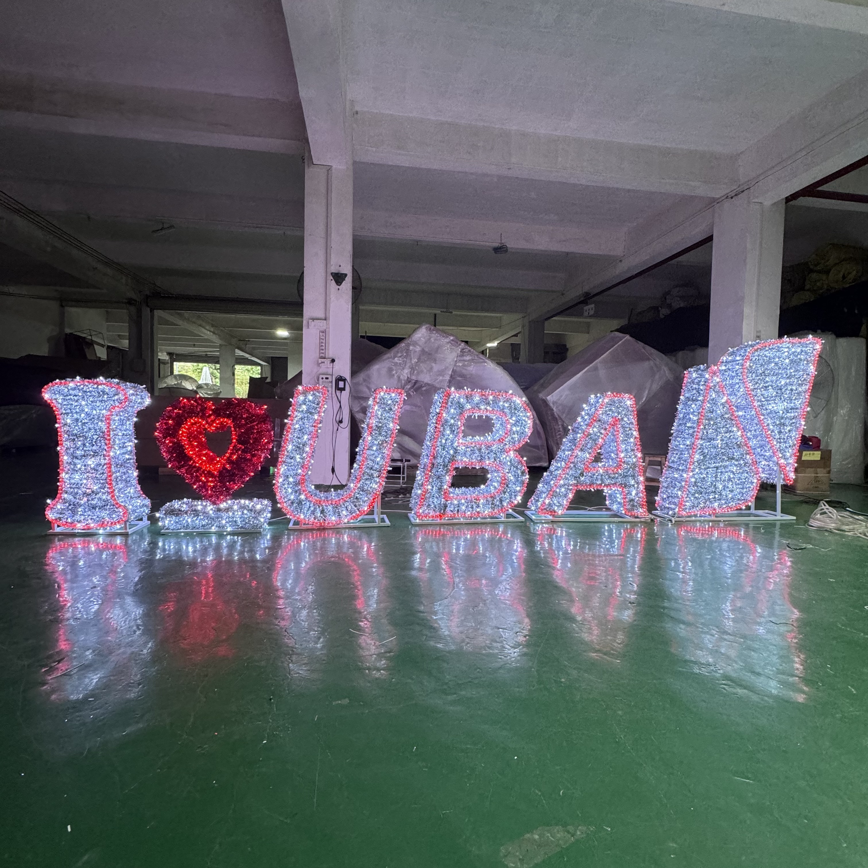 Luce decorativa a motivi LED per cartellone natalizio illuminato 3D per esterni