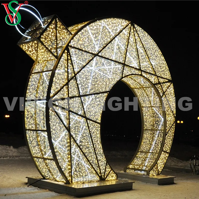 Archi giganti all'aperto Arco romantico Motivo luminoso 3D per la decorazione di San Valentino