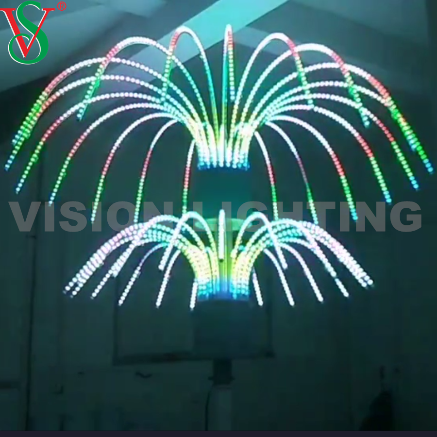 Decorazione natalizia a LED all'aperto 12V RGB Fireworks Motore Tree Light for Street