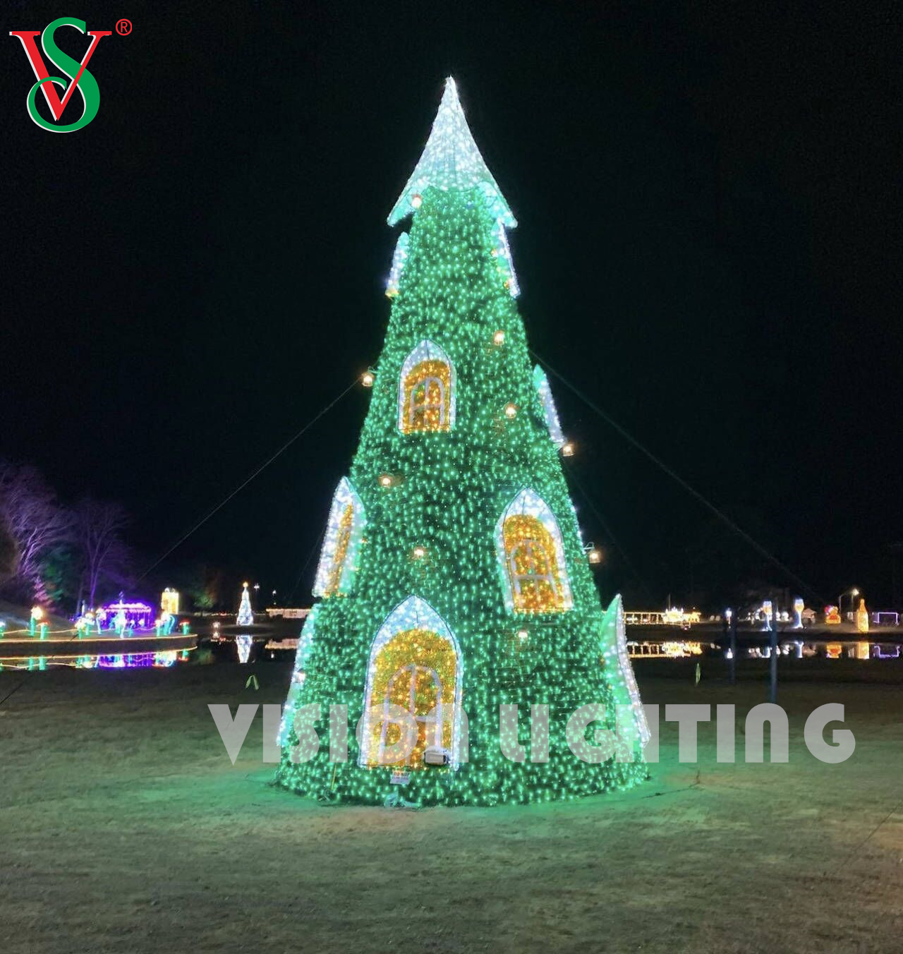 L'illuminazione decorativa per albero di Natale all'aperto a outdoor per quadrati, eventi e display commerciali