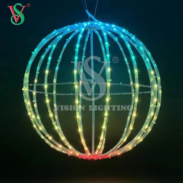 Luci programmabili Pixel Rope Light LED RGB illuminate a sfera pieghevoli illuminate 3D Ws2811