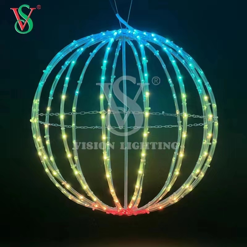 Luci programmabili Pixel Rope Light LED RGB illuminate a sfera pieghevoli illuminate 3D Ws2811