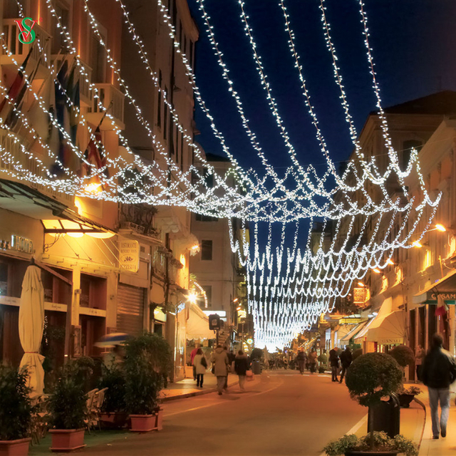 Luce per tende a LED per la decorazione delle vacanze su strada pedonale 