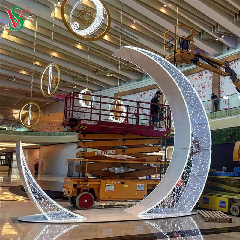 LED 3D Moon Star Motivi Light per Ramadan Mubarak Eid Decorazione per le vacanze