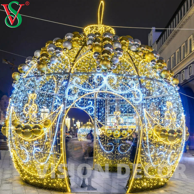 Luce commerciale all'aperto della sfera della ghirlanda 3D ha condotto la luce della decorazione di motivo di Natale della sfera dell'arco