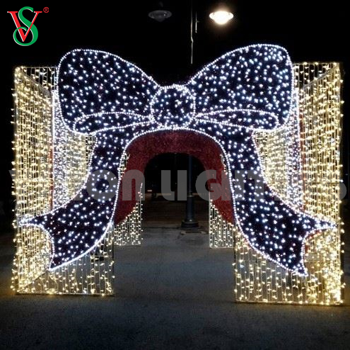 Decorazioni natalizie per esterni 3D con scatola regalo illuminata gigante Luci a motivo per Plaza
